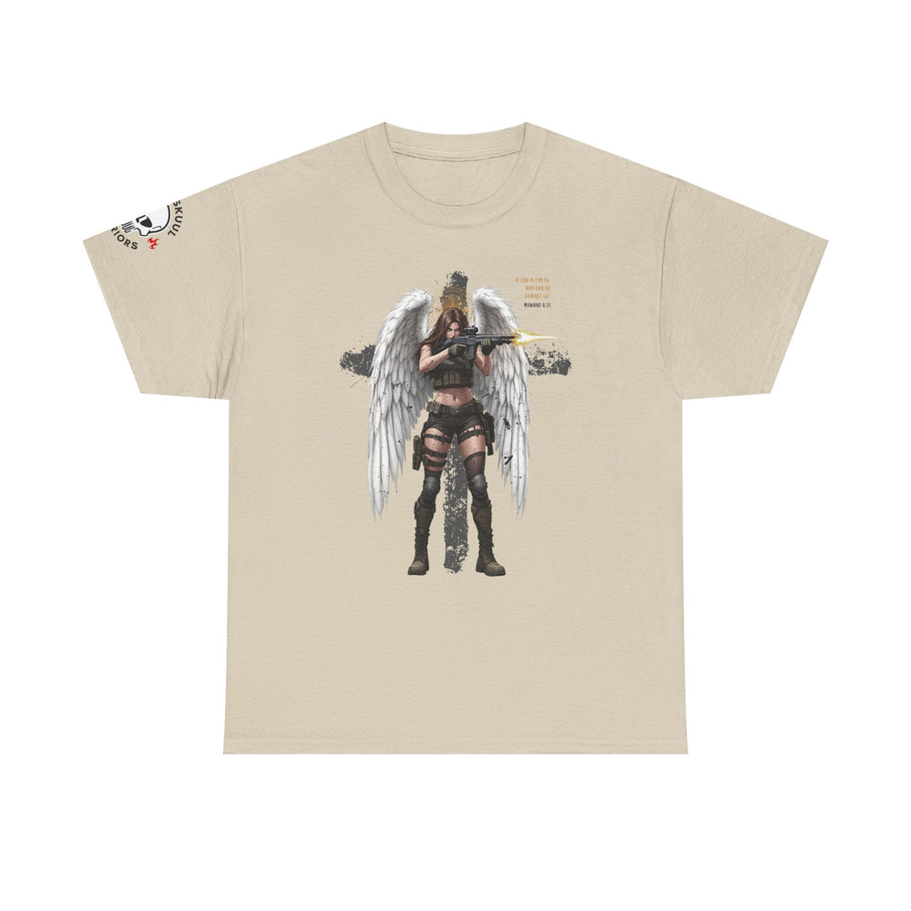 FEMALE ARCHANGEL ROMANS 8:31 T SHIRT