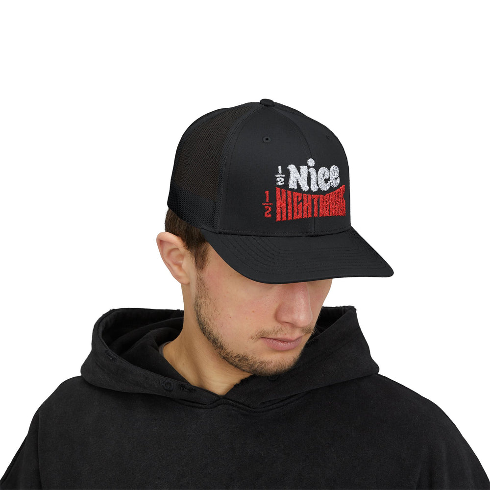 HALF NICE HALF NIGHTMARE TRUCKER HAT