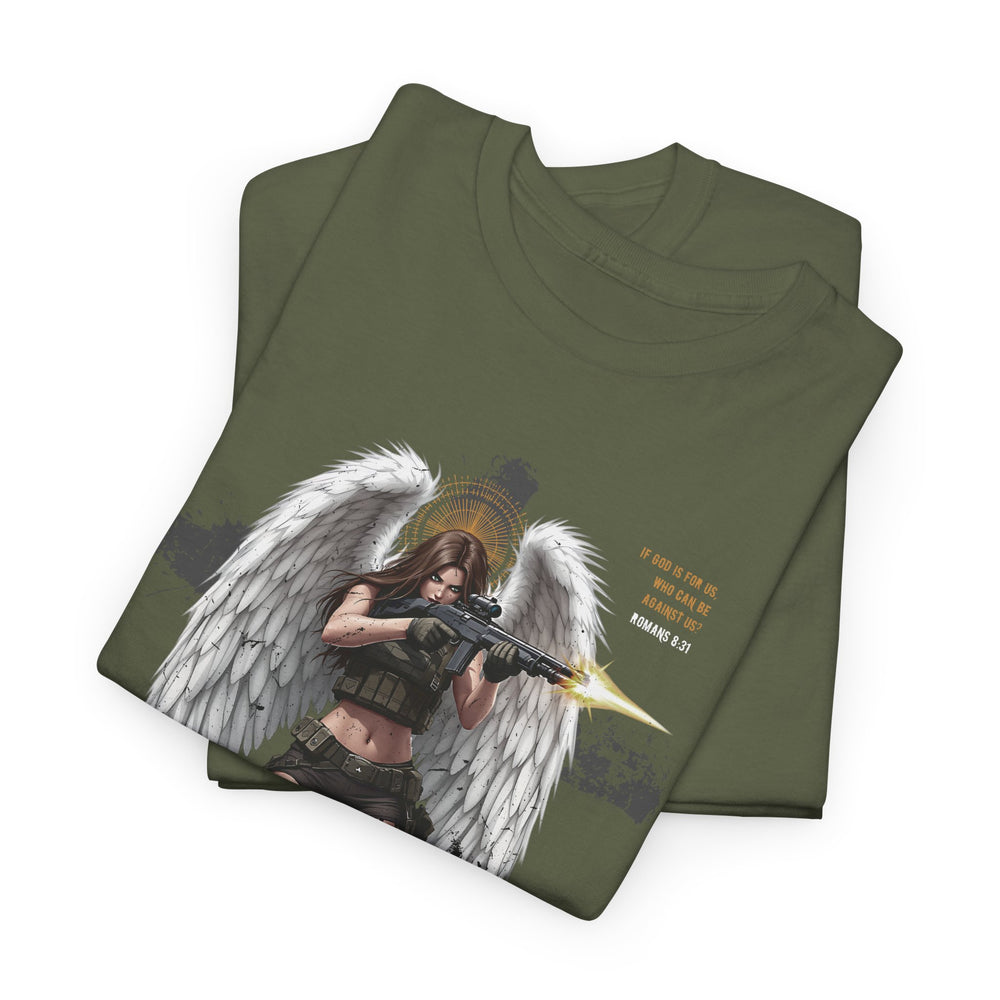 FEMALE ARCHANGEL ROMANS 8:31 T SHIRT