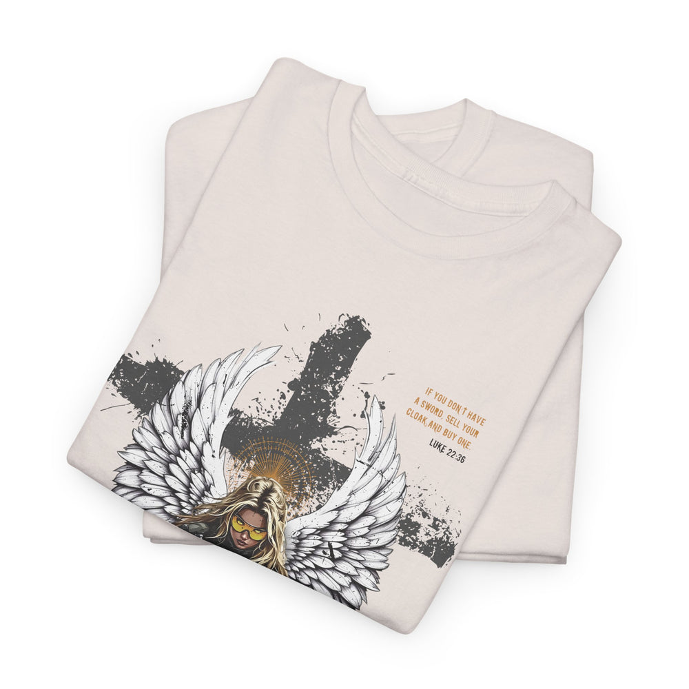 FEMALE ARCHANGEL LUKE 22:36 T SHIRT