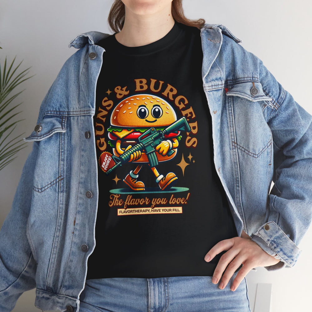 GUNS AND BURGERS VINTAGE T SHIRT