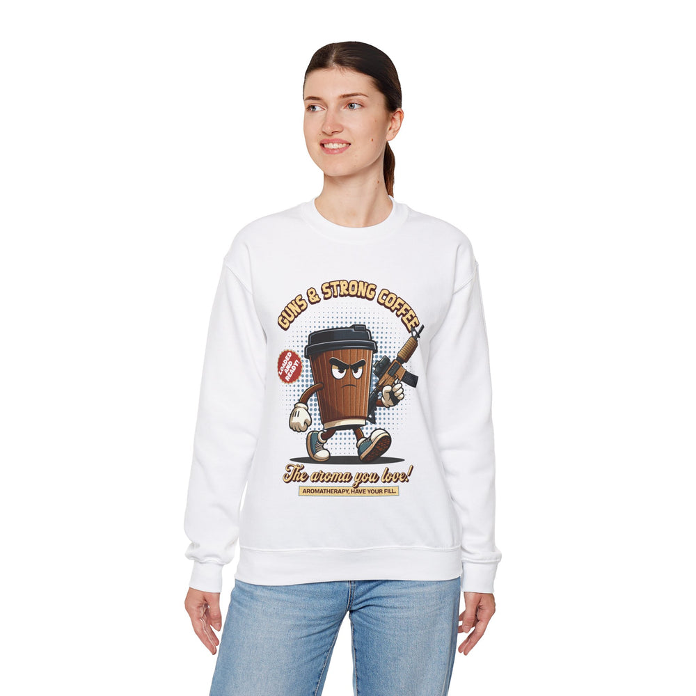 GUNS AND STRONG COFFEE SWEATSHIRT