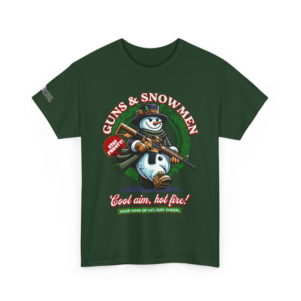 GUNS AND SNOWMEN XMAS T SHIRT