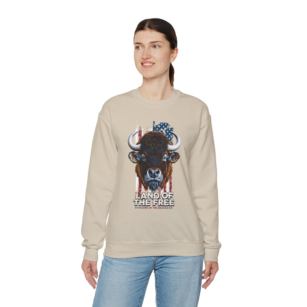 LAND OF THE FREE BISON SWEATSHIRT