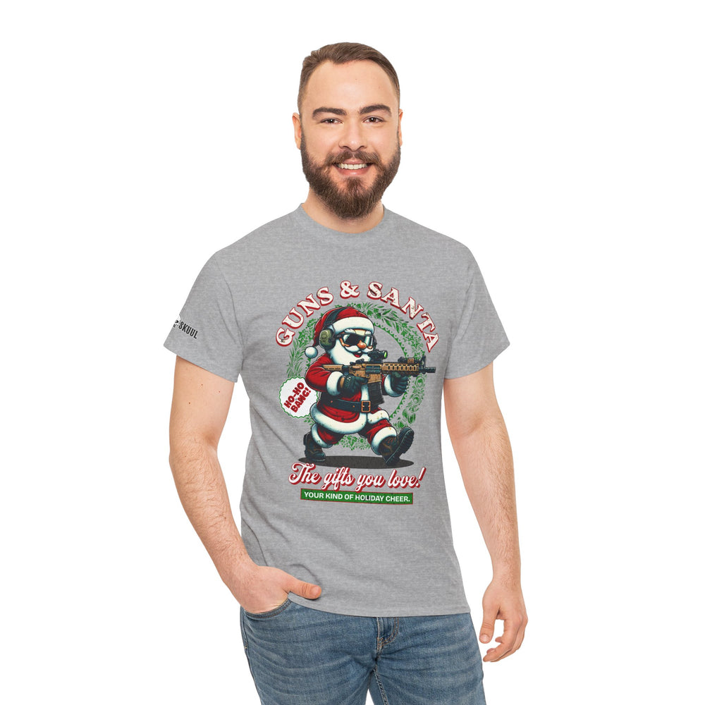 GUNS AND SANTA T SHIRT