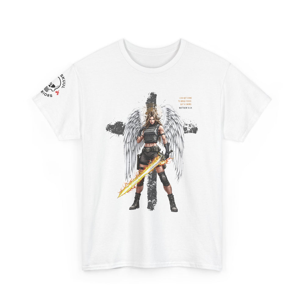 FEMALE ARCHANGEL MATTHEW 10:34 T SHIRT