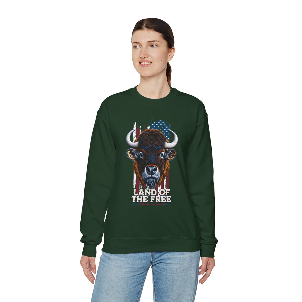 LAND OF THE FREE BISON SWEATSHIRT