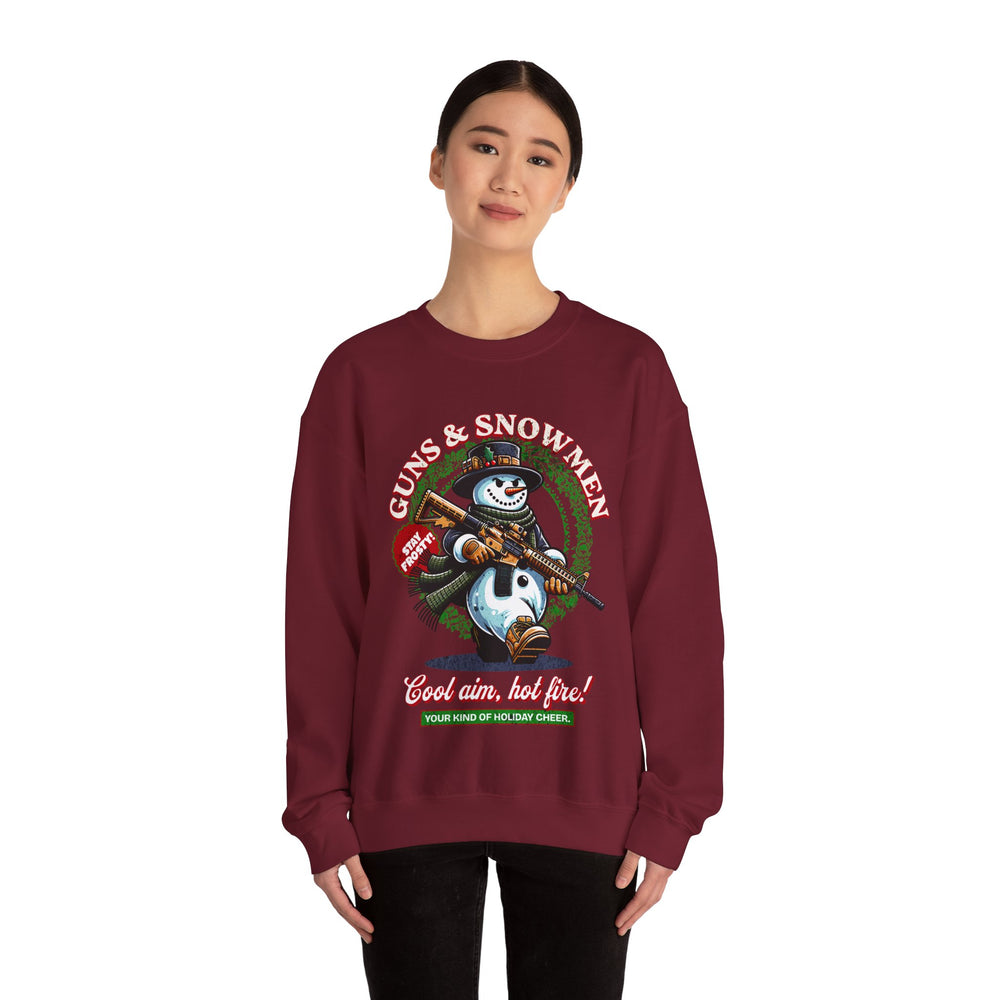 GUNS AND SNOWMEN XMAS SWEATSHIRT