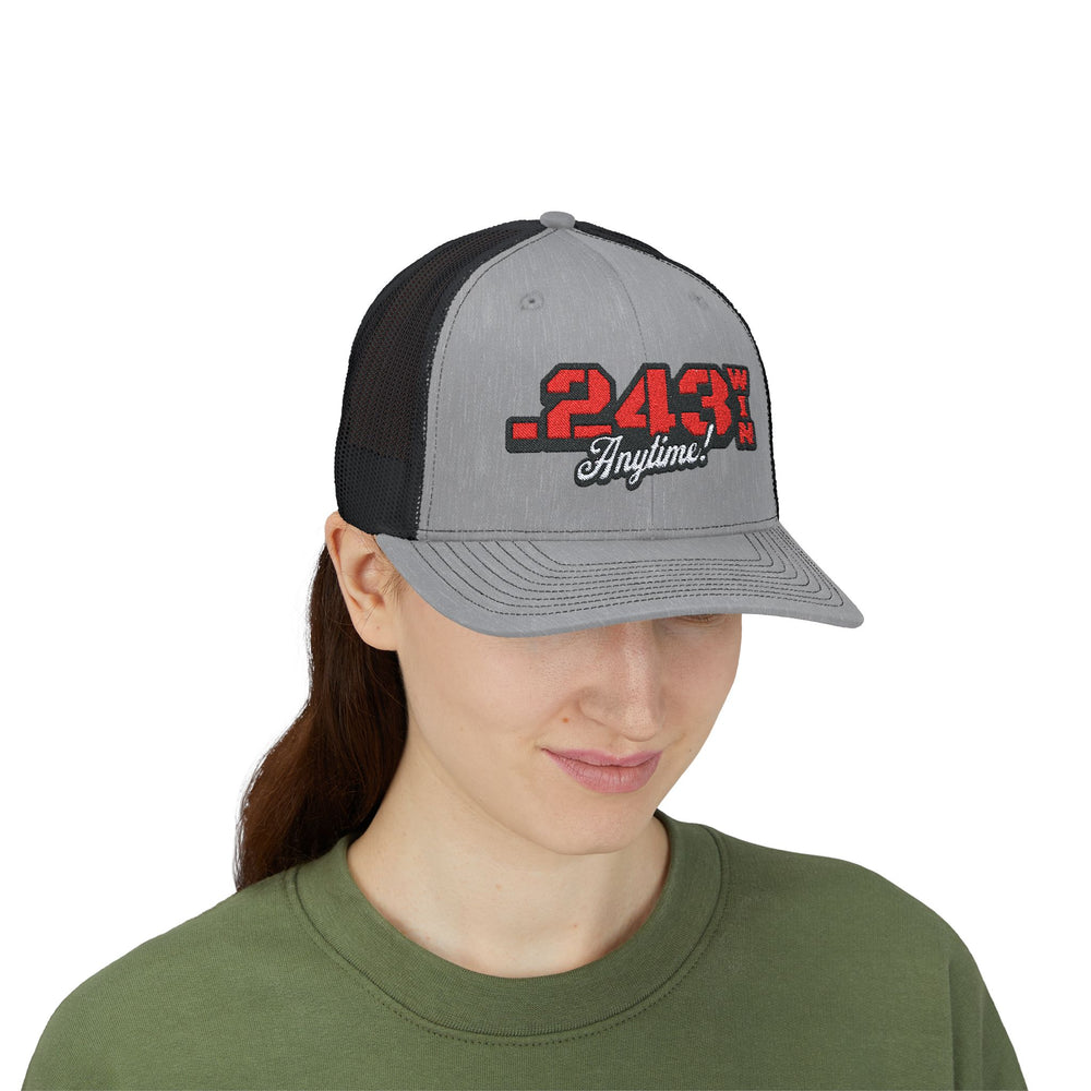 .243 WIN ANYTIME TRUCKER HAT