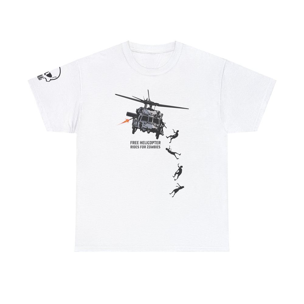 FREE HELICOPTER RIDES FOR ZOMBIES T SHIRT