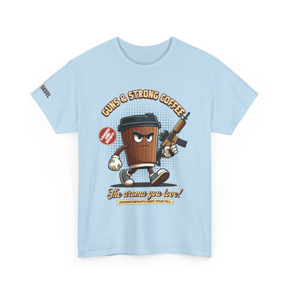 GUNS AND STRONG COFFEE T SHIRT