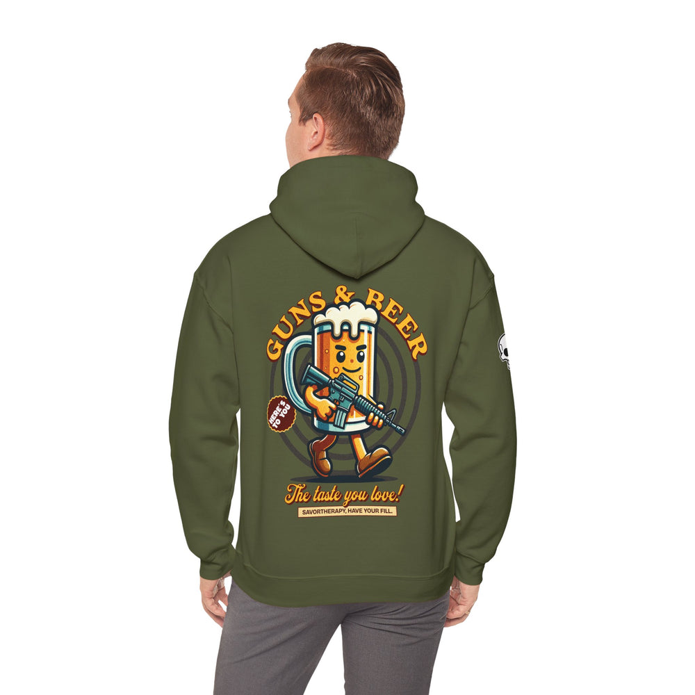 GUNS AND BEER VINTAGE HOODIE