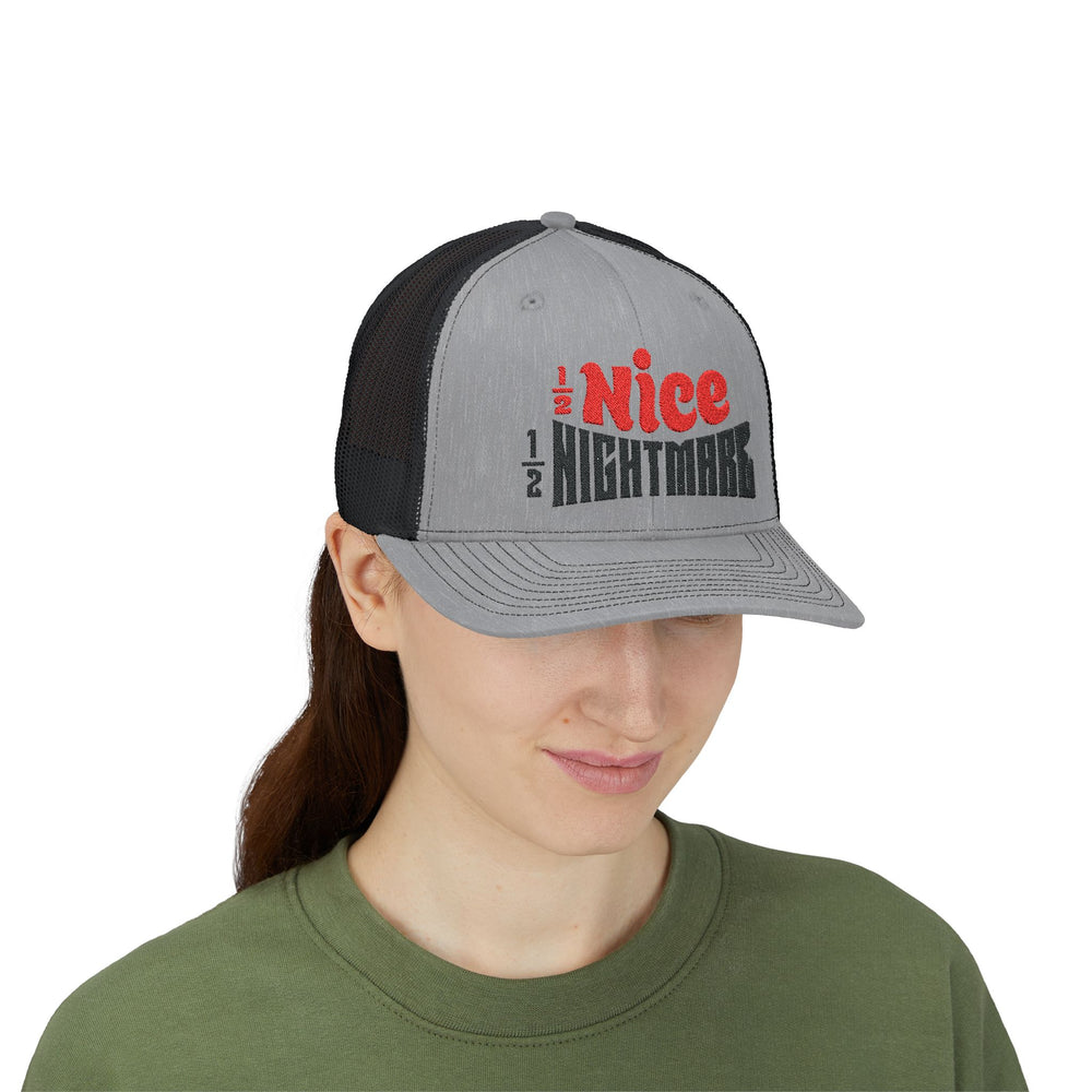 HALF NICE HALF NIGHTMARE TRUCKER HAT