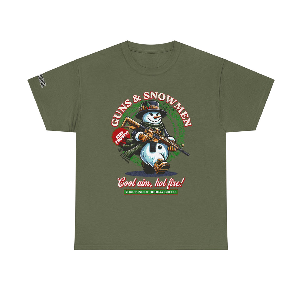 GUNS AND SNOWMEN XMAS T SHIRT