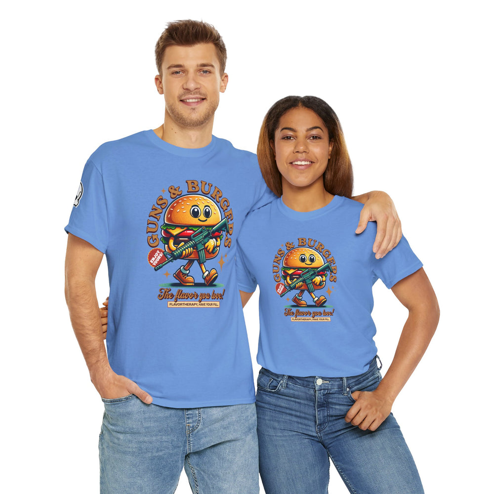 GUNS AND BURGERS VINTAGE T SHIRT