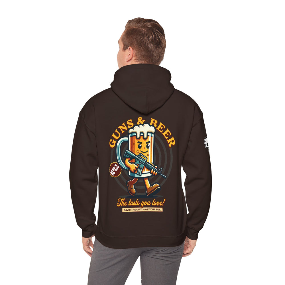 GUNS AND BEER VINTAGE HOODIE