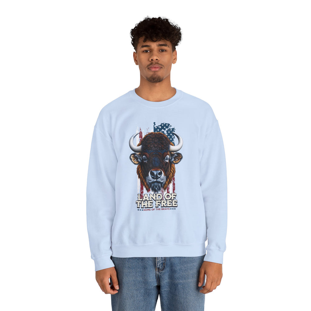 LAND OF THE FREE BISON SWEATSHIRT