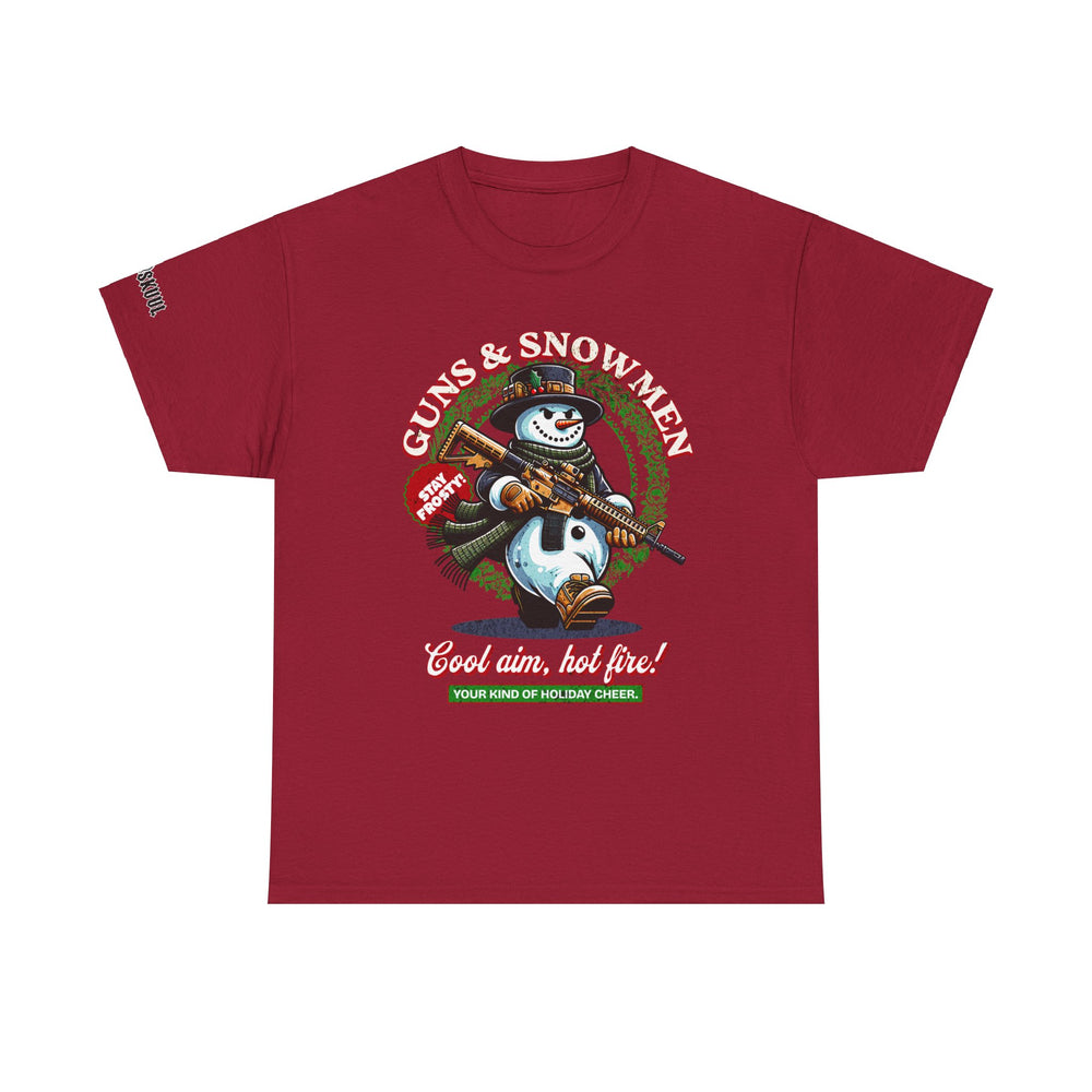 GUNS AND SNOWMEN XMAS T SHIRT