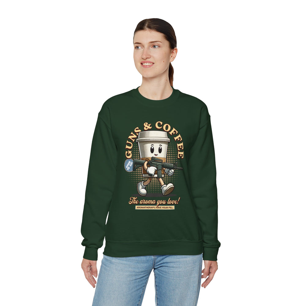 GUNS AND COFFEE VINTAGE SWEATSHIRT