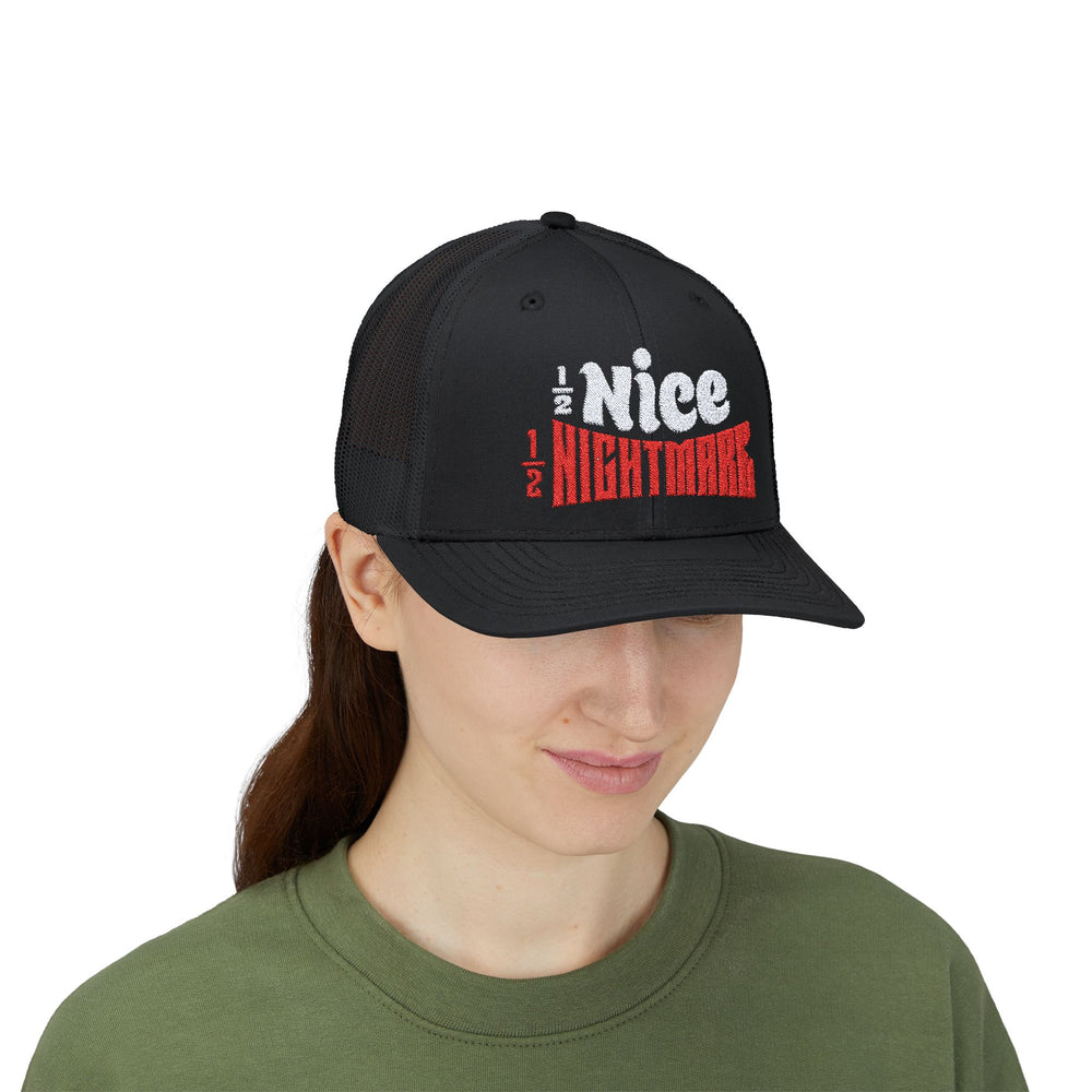 HALF NICE HALF NIGHTMARE TRUCKER HAT