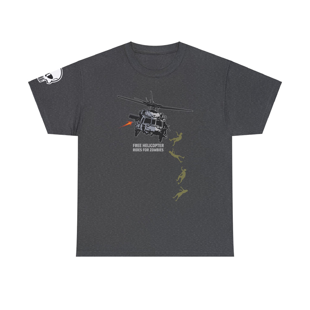 FREE HELICOPTER RIDES FOR ZOMBIES T SHIRT