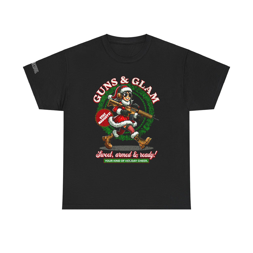 GUNS AND GLAM XMAS T SHIRT