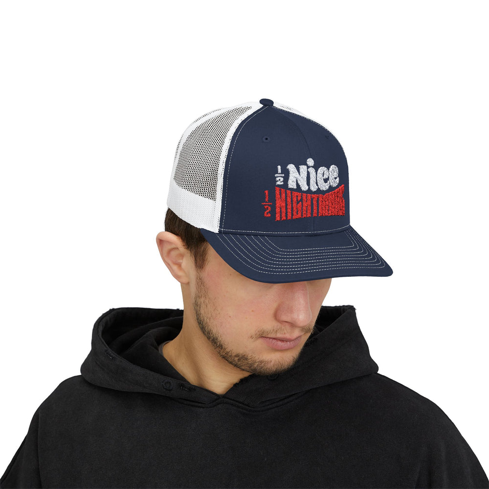 HALF NICE HALF NIGHTMARE TRUCKER HAT