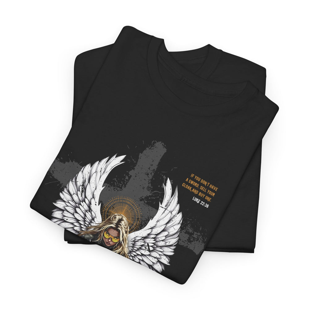 FEMALE ARCHANGEL LUKE 22:36 T SHIRT
