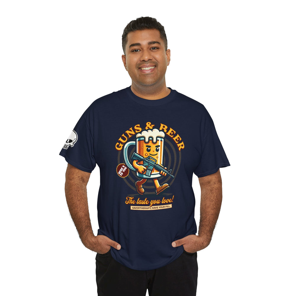 GUNS AND BEER VINTAGE T SHIRT