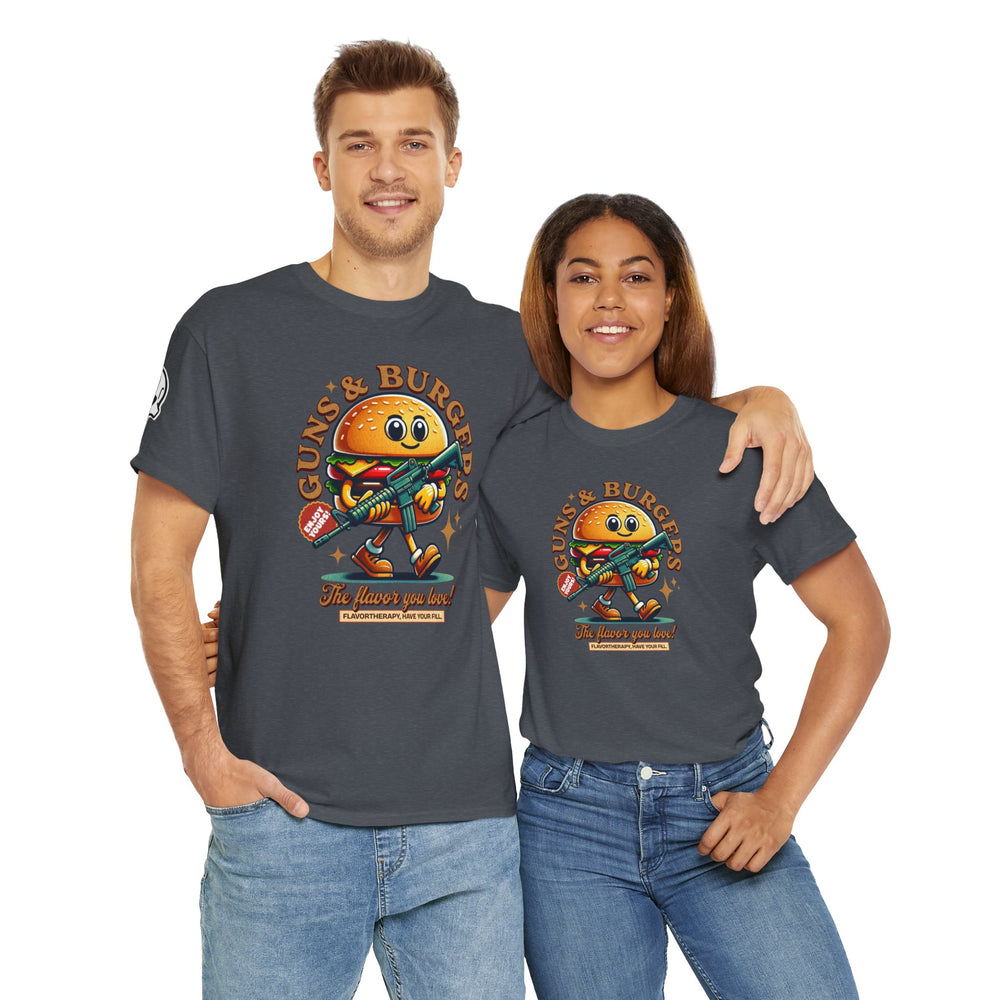 GUNS AND BURGERS VINTAGE T SHIRT