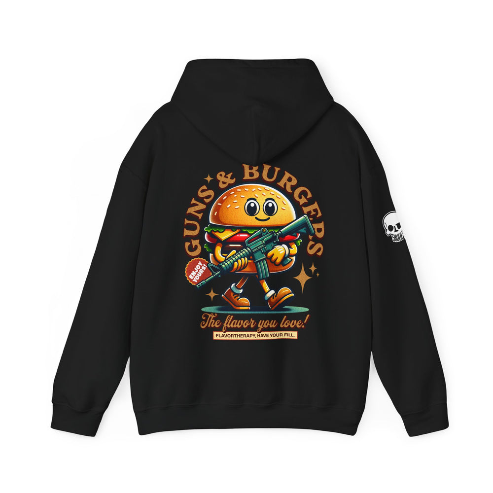 GUNS AND BURGERS VINTAGE HOODIE