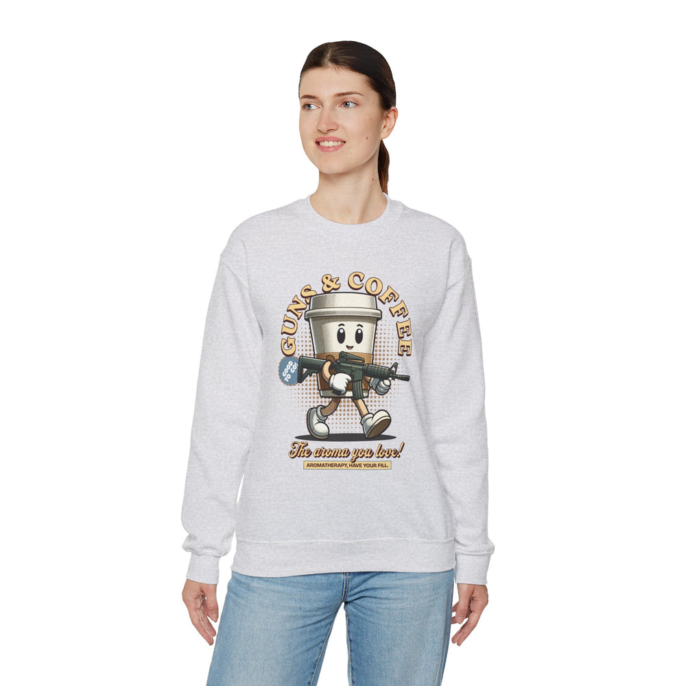 GUNS AND COFFEE VINTAGE SWEATSHIRT