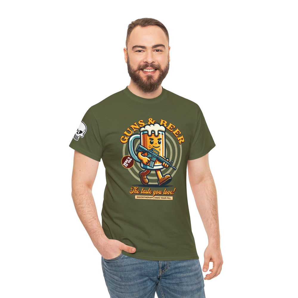 GUNS AND BEER VINTAGE T SHIRT