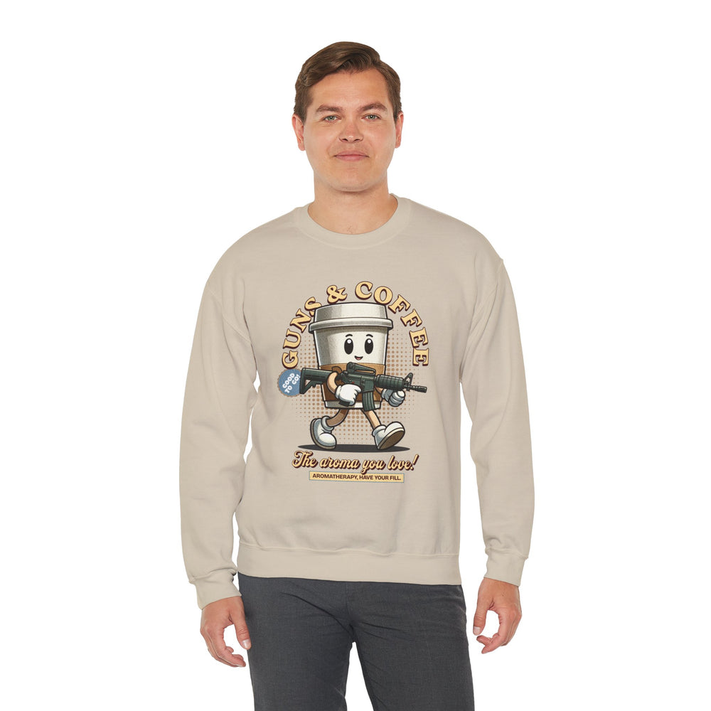 GUNS AND COFFEE VINTAGE SWEATSHIRT