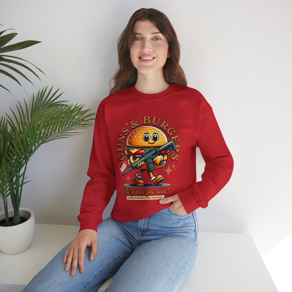 GUNS AND BURGERS VINTAGE SWEATSHIRT