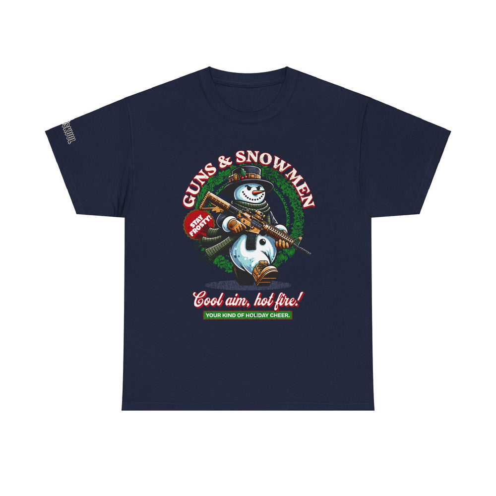 GUNS AND SNOWMEN XMAS T SHIRT