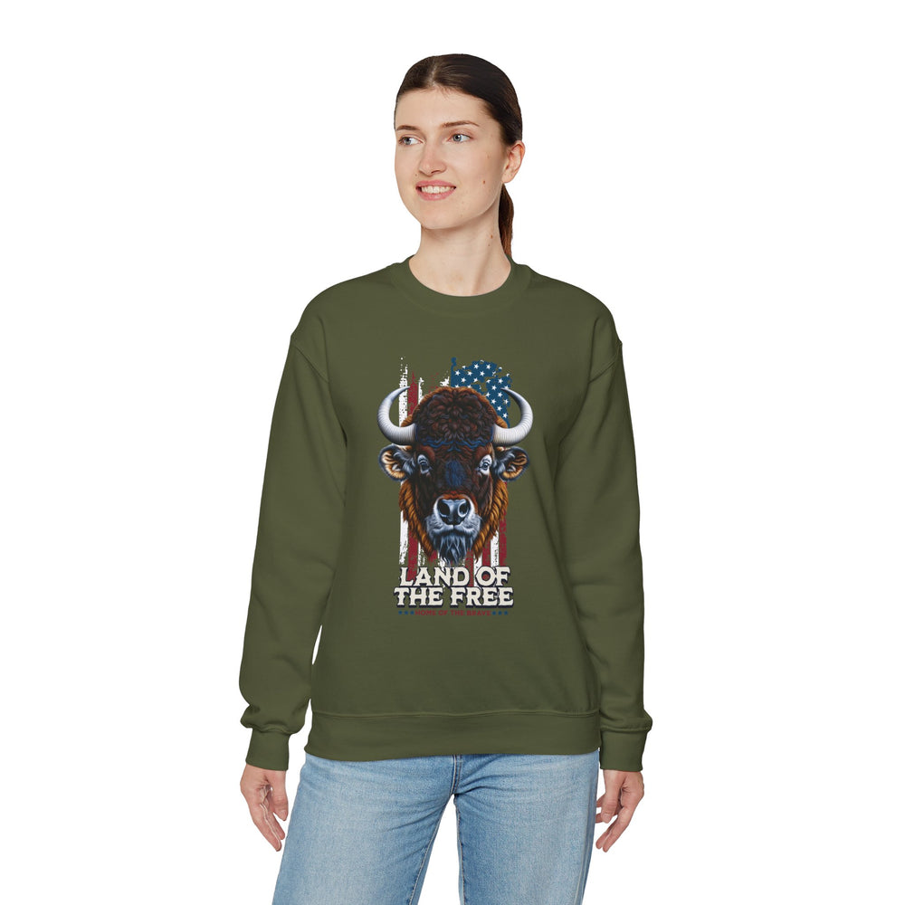 LAND OF THE FREE BISON SWEATSHIRT