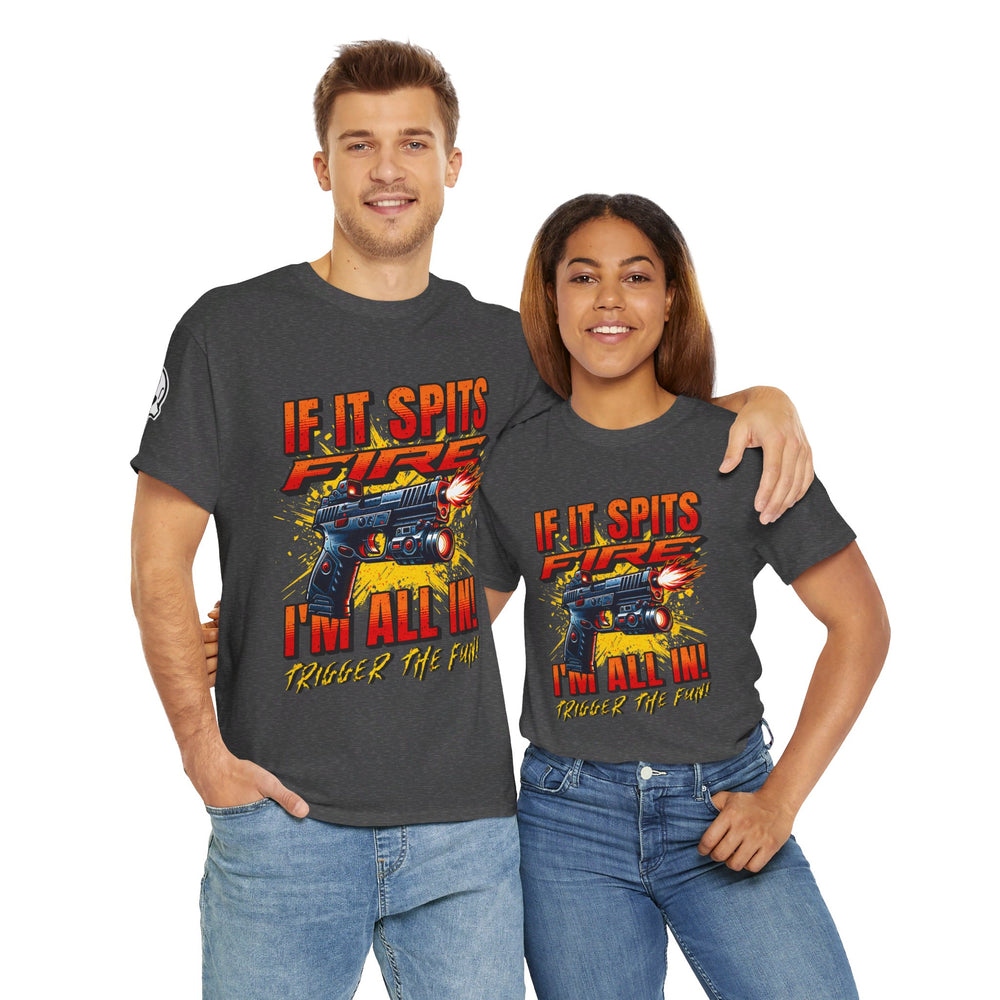 TACTICAL GUN SPITTING FIRE T SHIRT