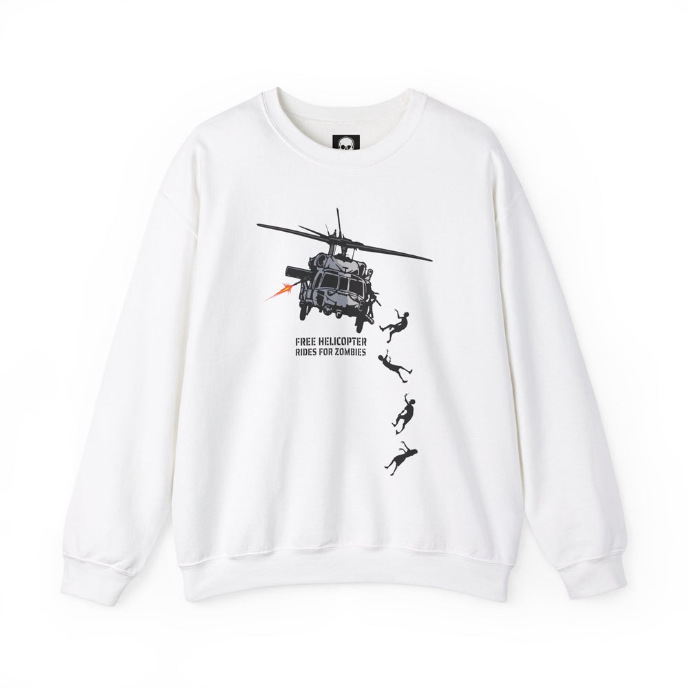 FREE HELICOPTER RIDES FOR ZOMBIES SWEATSHIRT