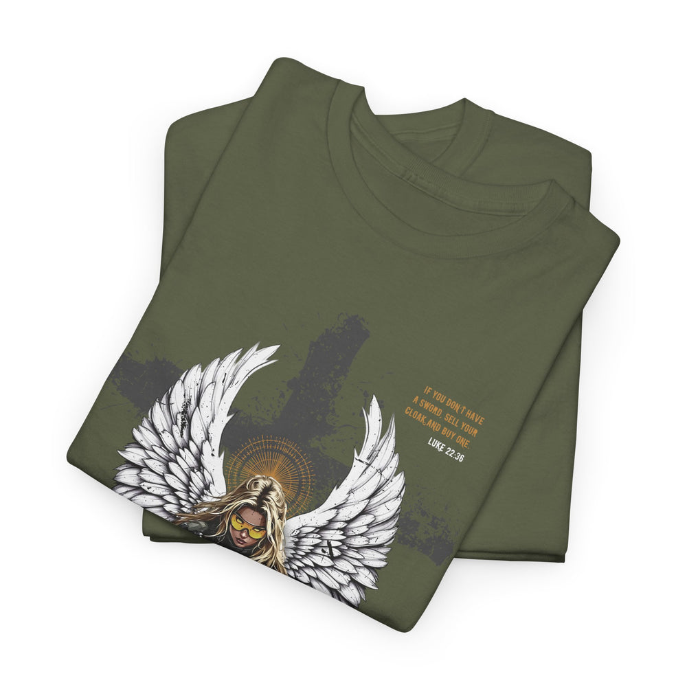 FEMALE ARCHANGEL LUKE 22:36 T SHIRT