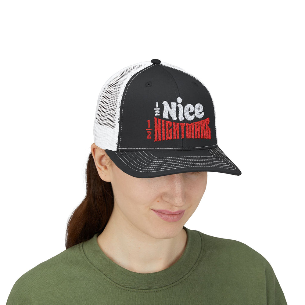 HALF NICE HALF NIGHTMARE TRUCKER HAT