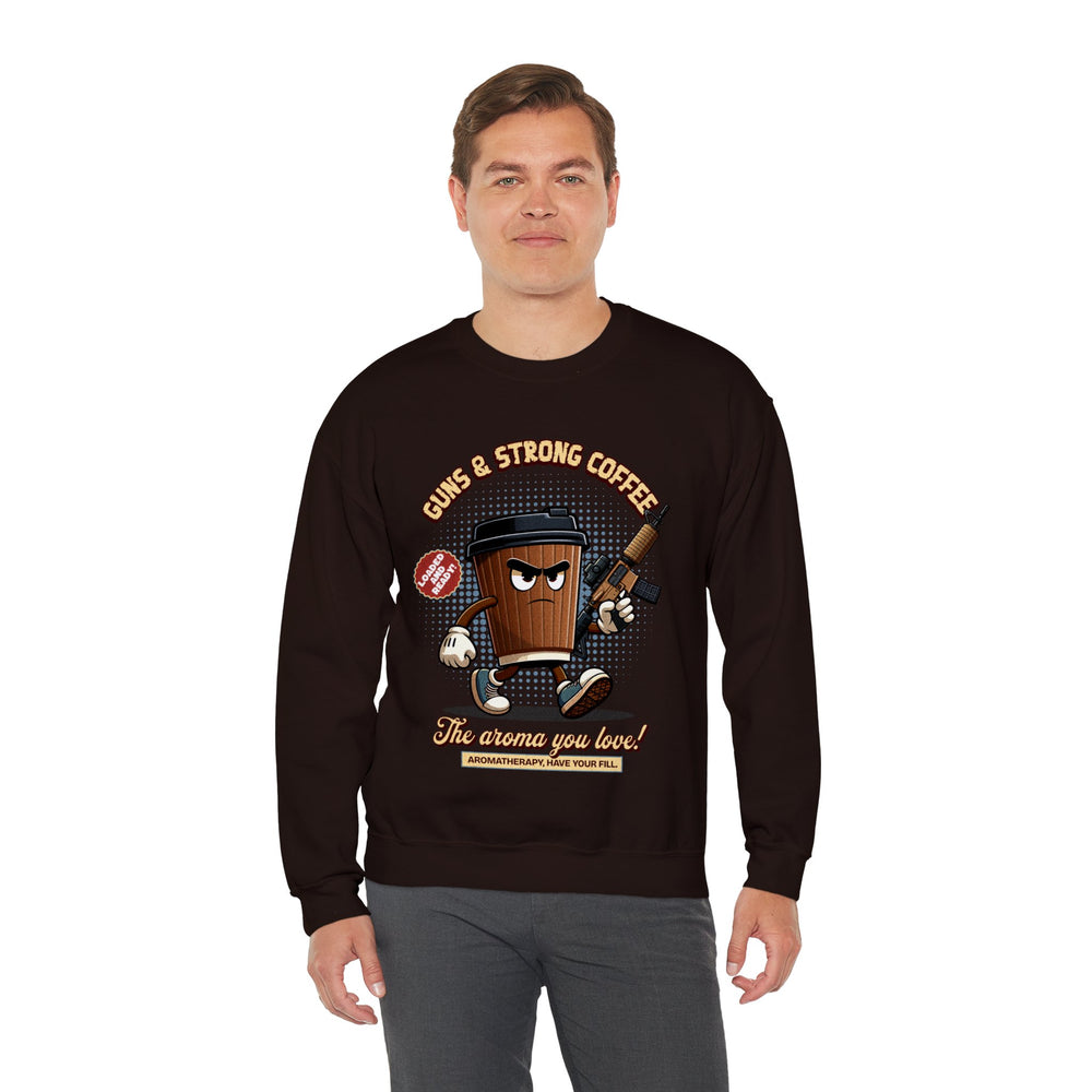 GUNS AND STRONG COFFEE SWEATSHIRT