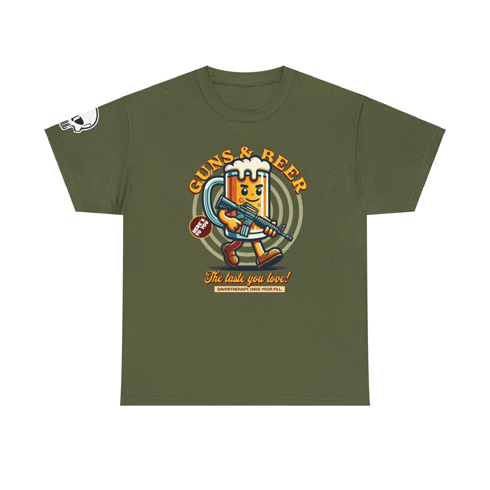 GUNS AND BEER VINTAGE T SHIRT