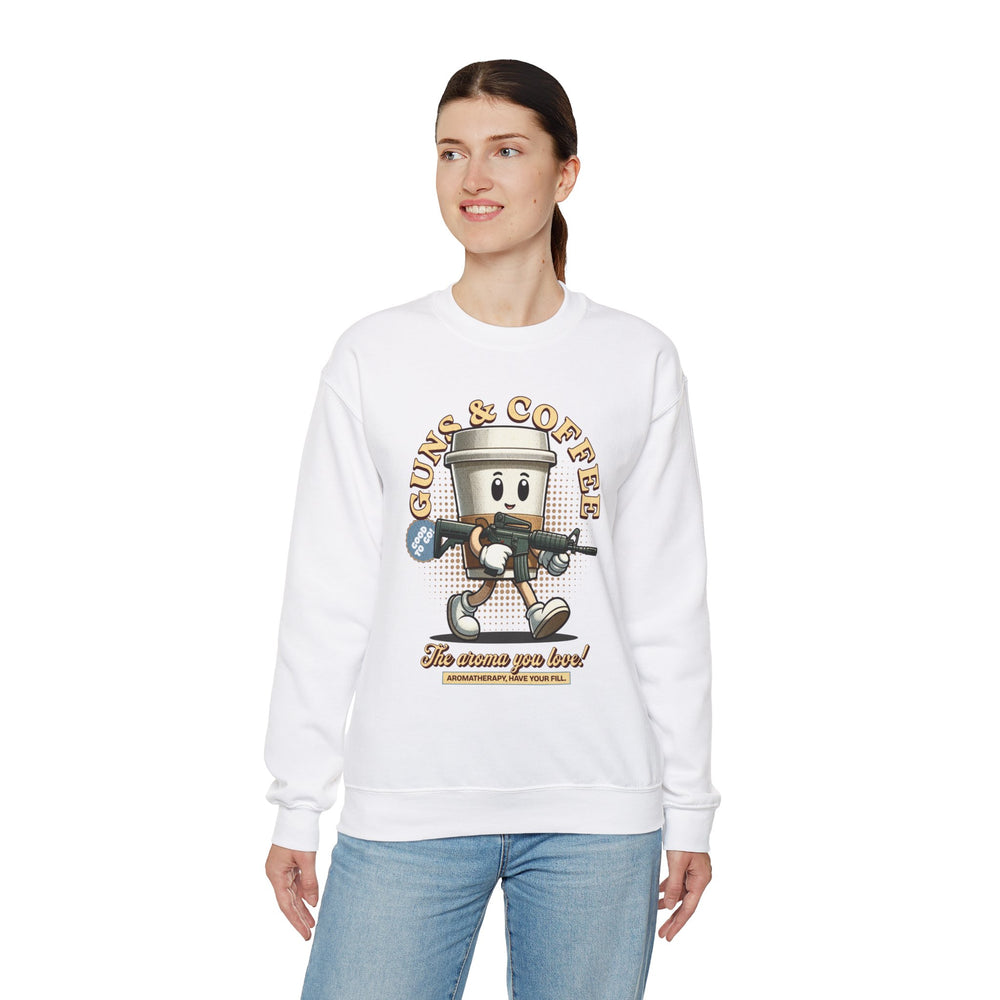 GUNS AND COFFEE VINTAGE SWEATSHIRT