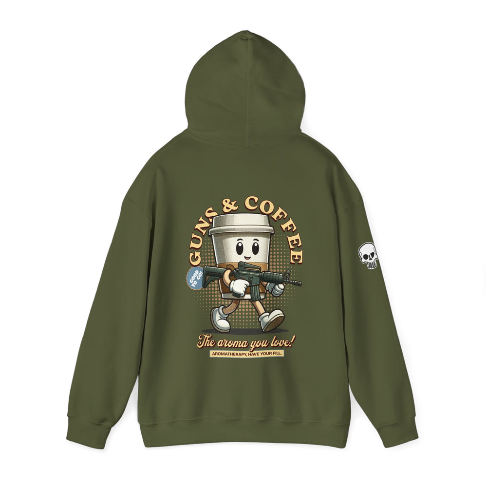 GUNS AND COFFEE VINTAGE HOODIE