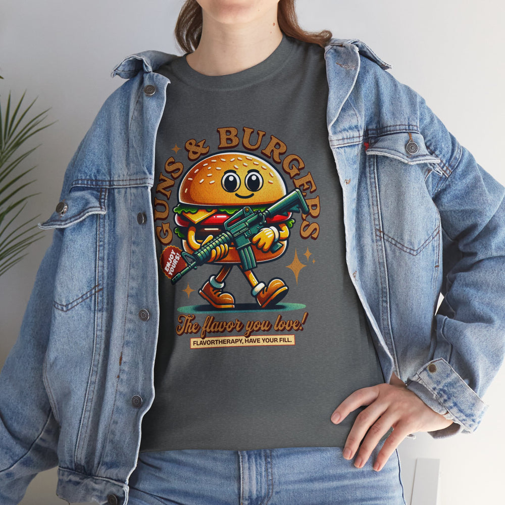 GUNS AND BURGERS VINTAGE T SHIRT