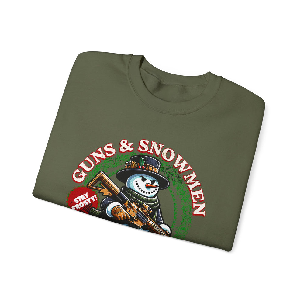 GUNS AND SNOWMEN XMAS SWEATSHIRT