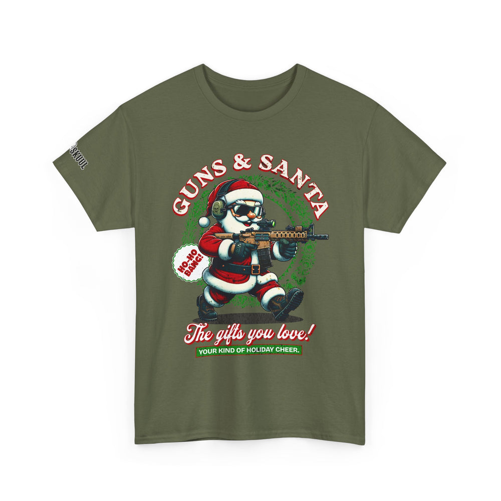 GUNS AND SANTA T SHIRT