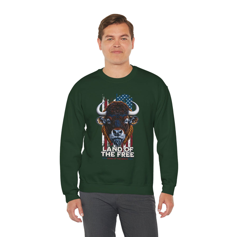 LAND OF THE FREE BISON SWEATSHIRT