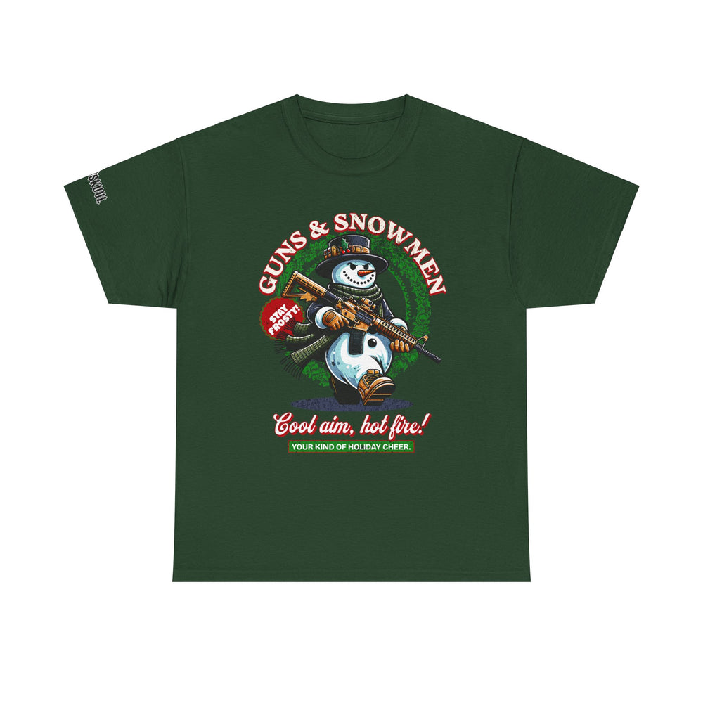 GUNS AND SNOWMEN XMAS T SHIRT